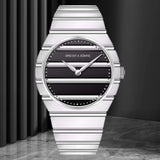 Stripes Pattern Stainless Steel Watch