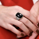 Retro Hollow Eternal Agate Ring