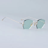 Japanese Style Rimless Alloy Sunglasses