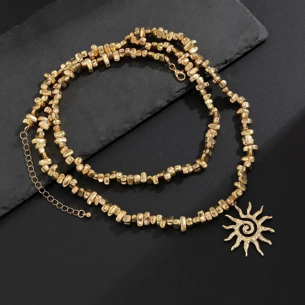 Irregular Acrylic Beaded Layered Necklace