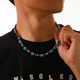 Men's Skull Woods Beaded Necklace