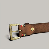 Embossed Vintage Leather Strap Belt