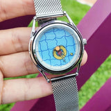 Numberless Blue Floating Design Watch