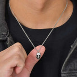 Mini Steel Skull Pendant Necklace