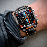 Montre Premium noire en forme de tonneau