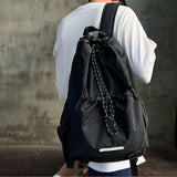 Drawstring Solid Nylon Backpack