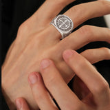 Sterling Silver Saint Benedict Adjustable Ring
