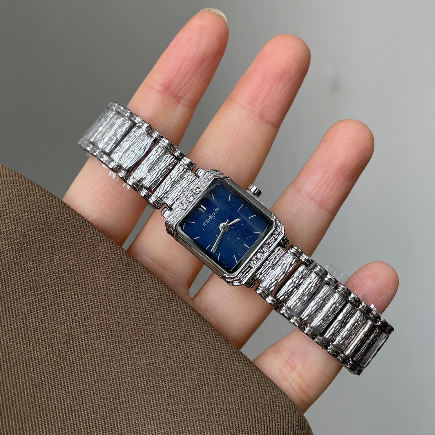 Crystal Bezel Square Watch