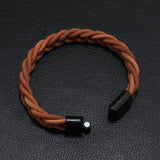 Brown Braided Leather Rope Bracelet