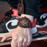 Tonneau Quartz Silicone Band Watch