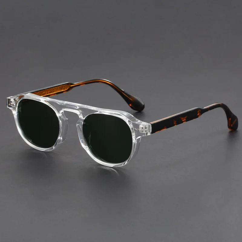 Classic Round Frame Acrylic Sunglasses