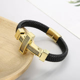 Cross Metal Leather Bracelet
