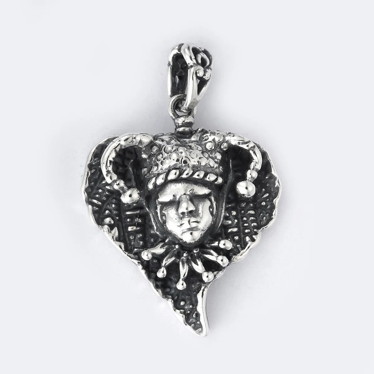 Relief Clown Peach Heart Pendant