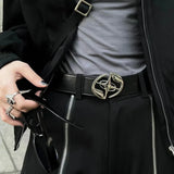 Y2k Chrome Cyber Buckle Belt