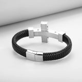 Cross Metal Leather Bracelet