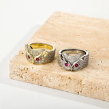 Rhinestones Owl Animal Ring