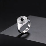 Unique Swirl Ripple Stainless Steel Ring