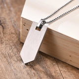 Stainless Steel Tie Bar Pendant Necklace