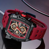 Tonneau Quartz Silicone Band Watch
