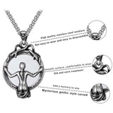 Skeleton Mirror Pendant Gothic Necklace