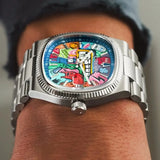 Abstract Colorful Dial Square Watch
