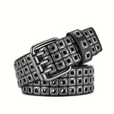 Square Beads Punk PU Belt