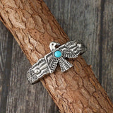Tribal Eagle Cuff with Turquoise Gemstone Bracelet