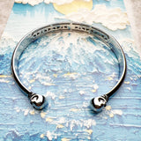 Solid Skull Ended Cuff Bracelet