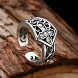 Hollow Zircon Cross Adjustable Ring