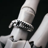 Retro Zip-Up Zipper Open Ring
