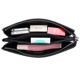 Black Leather Pouch Wallet Clutch Bag