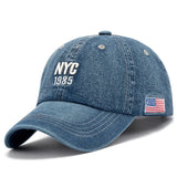 American Flag Patch Denim Baseball Cap