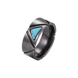 Anillo Geométrico Triángulo Turquesa