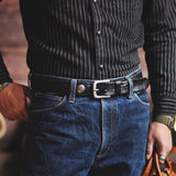 Cowboy Pin Buckle Genuine Leather Belt