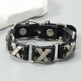 Punk Rock X Leather Bracelet