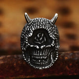 Grim Skull Horn Ring