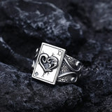 Gothic Punk Ace of Spades Poker Ring
