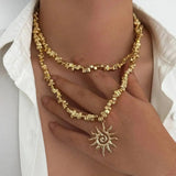 Irregular Acrylic Beaded Layered Necklace