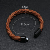 Brown Braided Leather Rope Bracelet