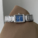 Crystal Bezel Square Watch