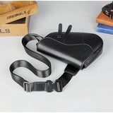 Saddle Solid Leather Crossbody Bag