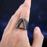 Geometric Vintage Hollow Triangle Ring