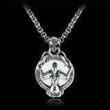 Skeleton Mirror Pendant Gothic Necklace