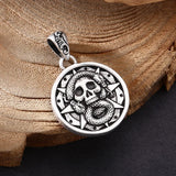Skull Forged Round Pendant