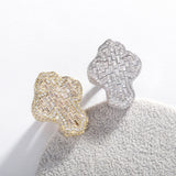 Bold Big Cross Rhinestone Ring