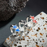 Colored Double Star Open Ring