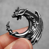 التنين الطائر قلادة قلادة مدورة