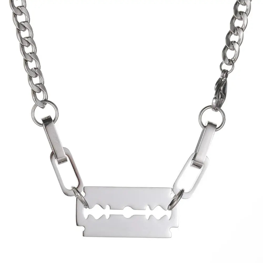 Razor Blade Chain Necklace