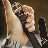 Rugged Black Leather Belt