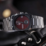 Jam Tangan Sub-Dial Ganda Kotak Persegi